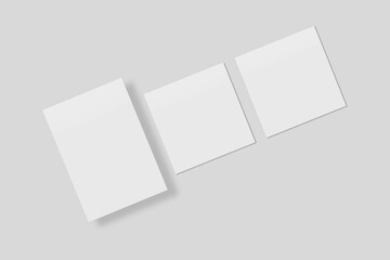 Blank paper for mockup. 3D Render.	
