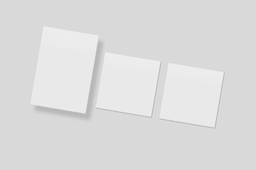Blank paper for mockup. 3D Render.	

