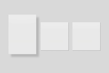 Blank paper for mockup. 3D Render.	
