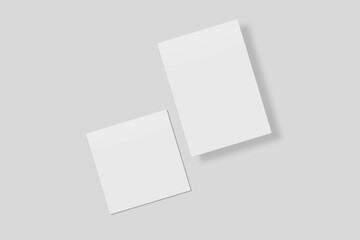 Blank paper for mockup. 3D Render.	
