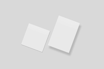 Blank paper for mockup. 3D Render.	
