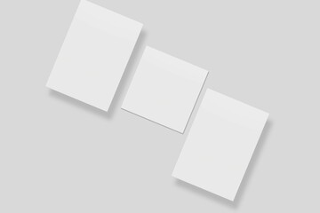 Blank paper for mockup. 3D Render.	
