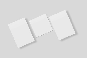 Blank paper for mockup. 3D Render.	

