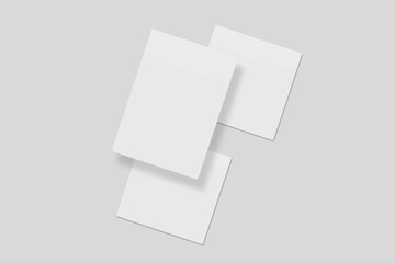 Blank paper for mockup. 3D Render.	
