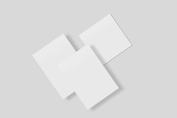 Blank paper for mockup. 3D Render.	
