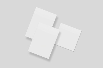Blank paper for mockup. 3D Render.	
