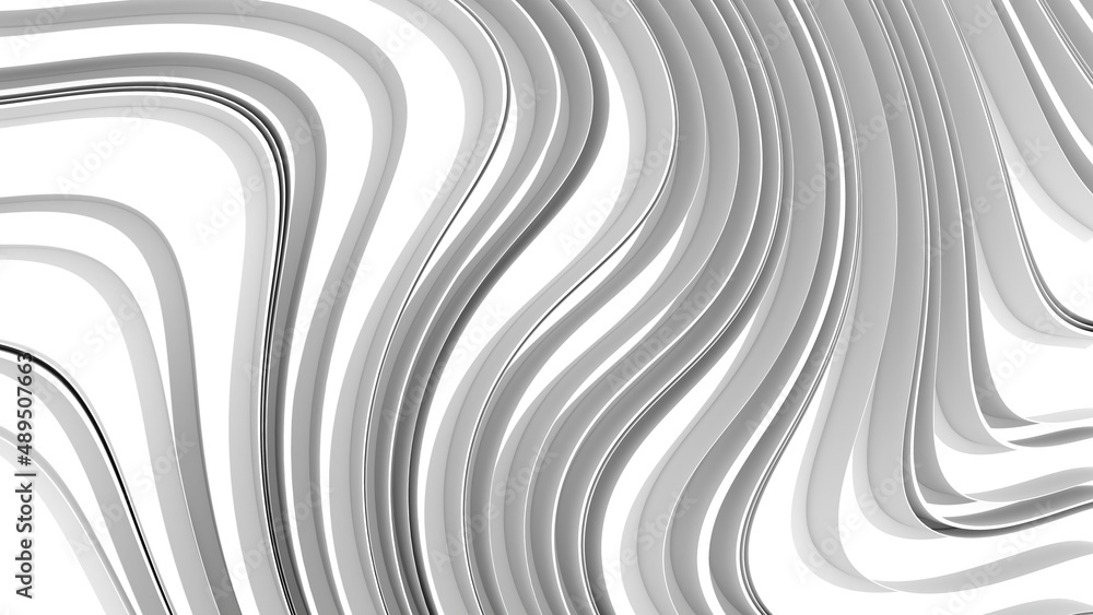 Wall mural abstract background with stripes or curved lines. 3d render