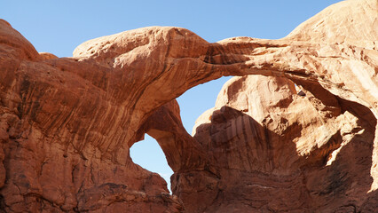 Fototapeta na wymiar Sandstone rock formations in the Arches National Park near Moab, Utah.