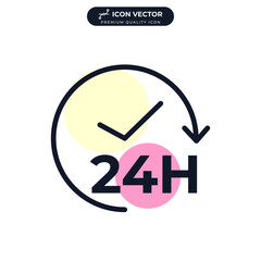 24 hours icon symbol template for graphic and web design collection logo vector illustration