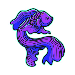 purple sea fish vector illustration design