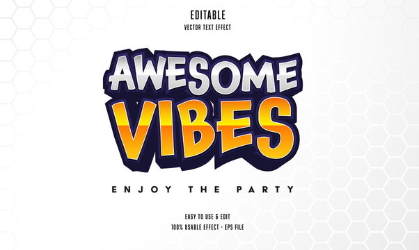 awesome vibes editable text effect with modern and simple style
