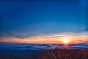 sunrise over the mountains
