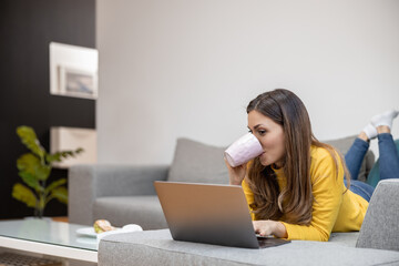 Young woman working on new project at home