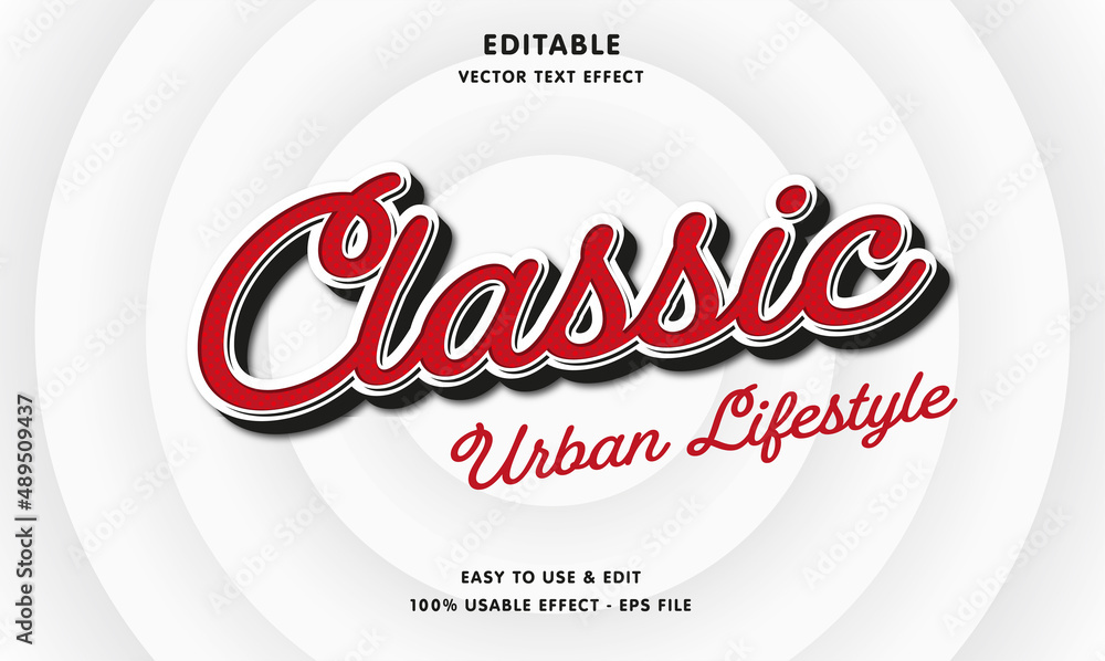 Poster classic editable text effect with modern and simple style