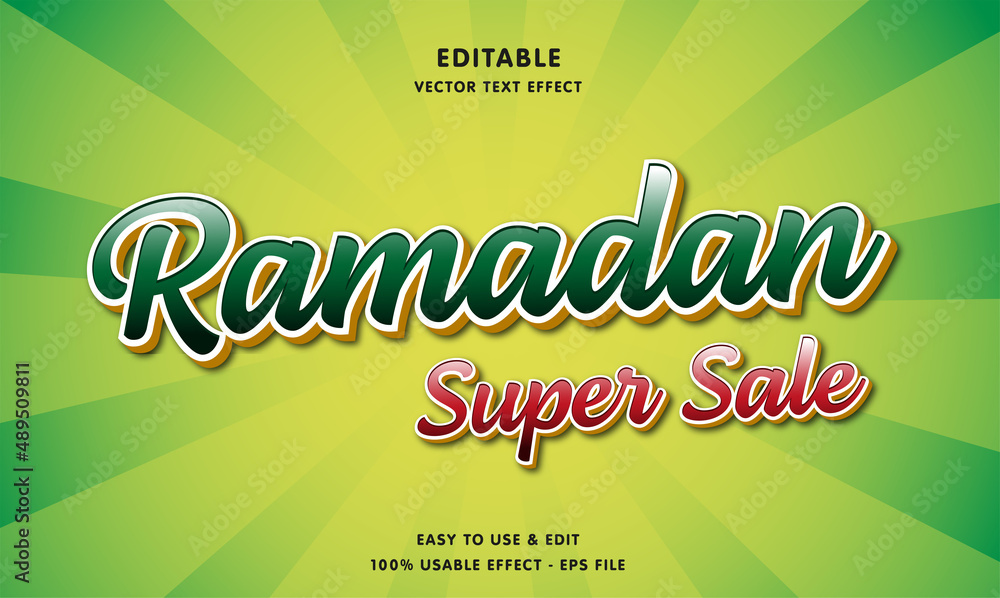 Poster ramadan editable text effect with modern and simple style