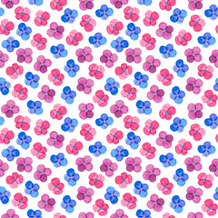 Bisexual pride seamless pattern. LGBT art, rainbow clipart for bisex stickers, posters, cards. Bi pride, Watercolor clipart