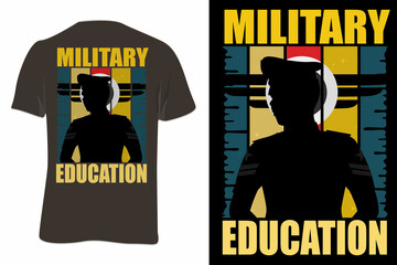 Mock Up T-Shirt Military Education Retro Vintage Style