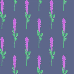 lavender Watercolor floral seamless pattern Hand drawn flowers Vector illustration Cute background