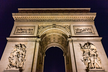 Fototapeta na wymiar Arc de Triomphe, Paris, France at night