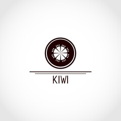 Kiwi. Ring, part.  Logo, icon. Silhouette