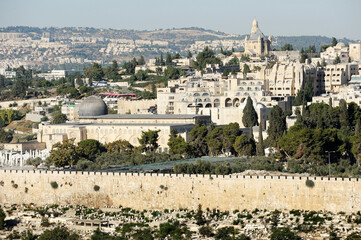 Fototapeta premium Jerusalem, view of the old city from the Mount of Olives