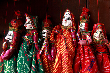 Colourful traditional Indian handmade puppet