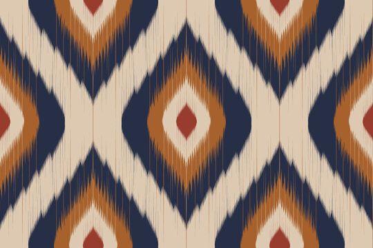 Ikat seamless pattern in tribal. Oriental ethnic traditional. Mexican striped style. Design for background, wallpaper, vector illustration, fabric, clothing, batik, carpet, embroidery.