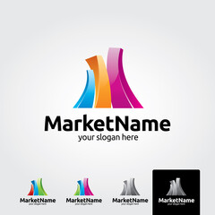 Market name logo template - vector