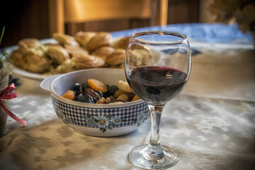 Traditional Orthodox Christmas eve table setup 