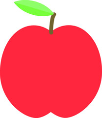 Einfache Vektorgrafik eines roten Apfels