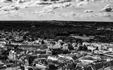 Aerial view of Leipzig skyline, Germany.