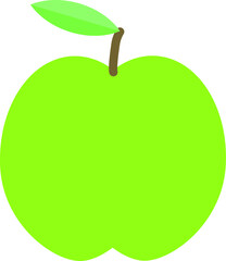 Einfache Vektorgrafik eines grünen Apfels