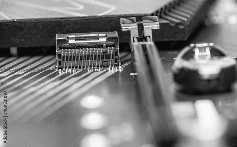 Poster close up of a computer main board.