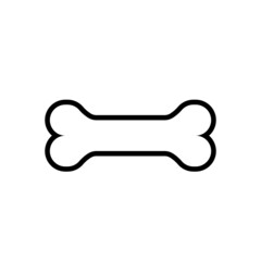 Vector icon of a bone on white background.