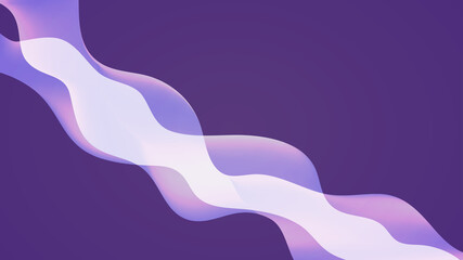 Vector white and violet background with wavy element. Elegant dynamic design.