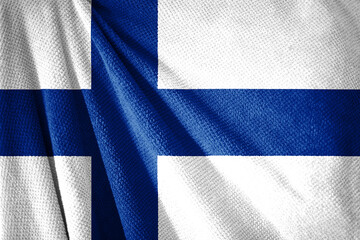 Finland flag on towel surface illustration with