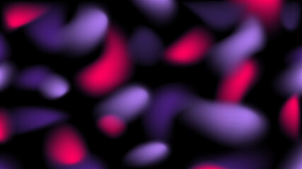 Vector abstract illustration with blurry pink and violet spots on black background.
