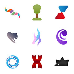 Set of vector logos. Different logotypes on white background