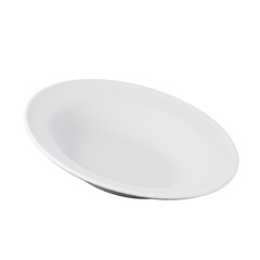 White plate high quality 3D render illustration. Restaurant menu or food delivery concept icon.