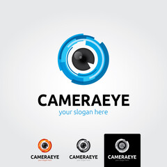 Camera eye logo template - vector