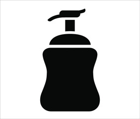 Hand sanitizer vector icon. Black spray sanitizer illustration with flat shapes isolated on white background.