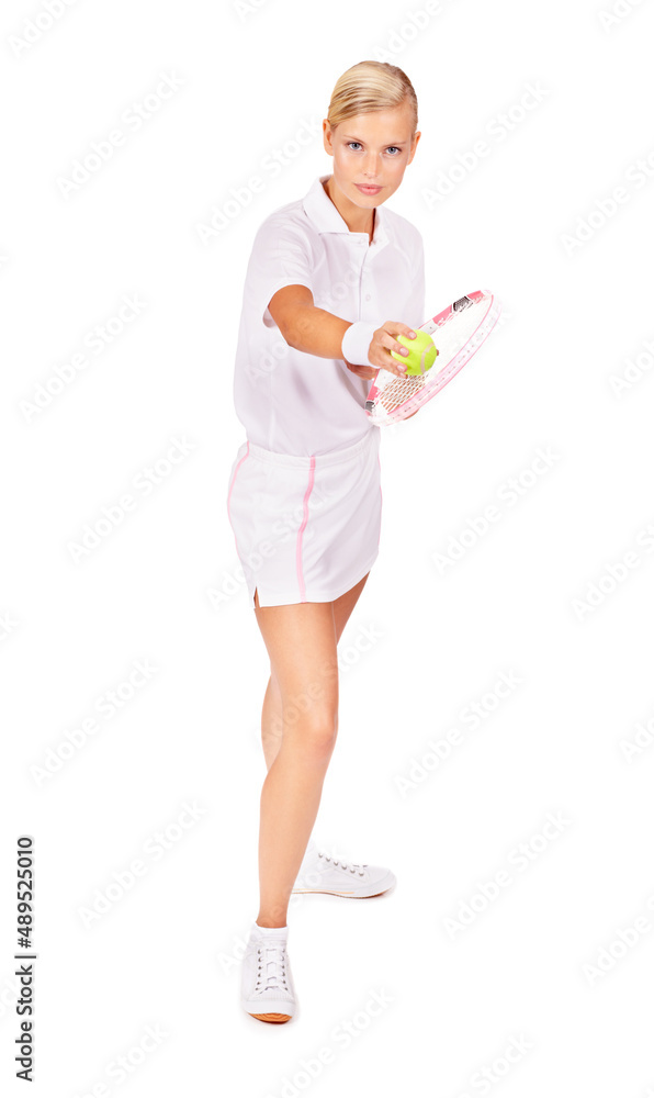 Canvas Prints Ready to ace her opponent. Full length portrait of an attractive young woman getting ready to serve.