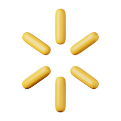 Loading glare yellow star high quality 3D render illustration icon.