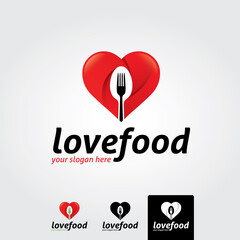 Love food logo template - vector