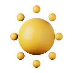 Sun high quality 3D render illustration weather icon.