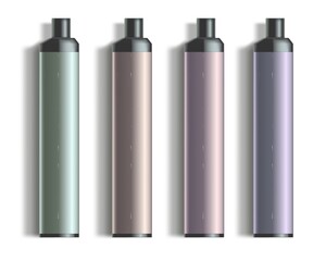 Vape pen realistic vector set of different colors
