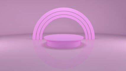 3D Render : Scene with 3D Abstract geometry shape background. podium platform mock up scene for display your product or object.
pink color theme