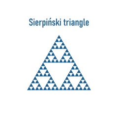 Sierpinski triangle. Mathematical geometric endless fractal. Vector