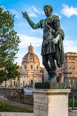 Statue of Caesar Emperor in Rome, Italy. Ancient  role model of Leadeship and Authority .