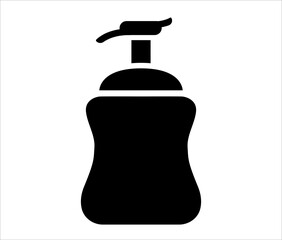 Hand sanitizer icon. Black spray sanitizer illustration with flat shapes isolated on white background.